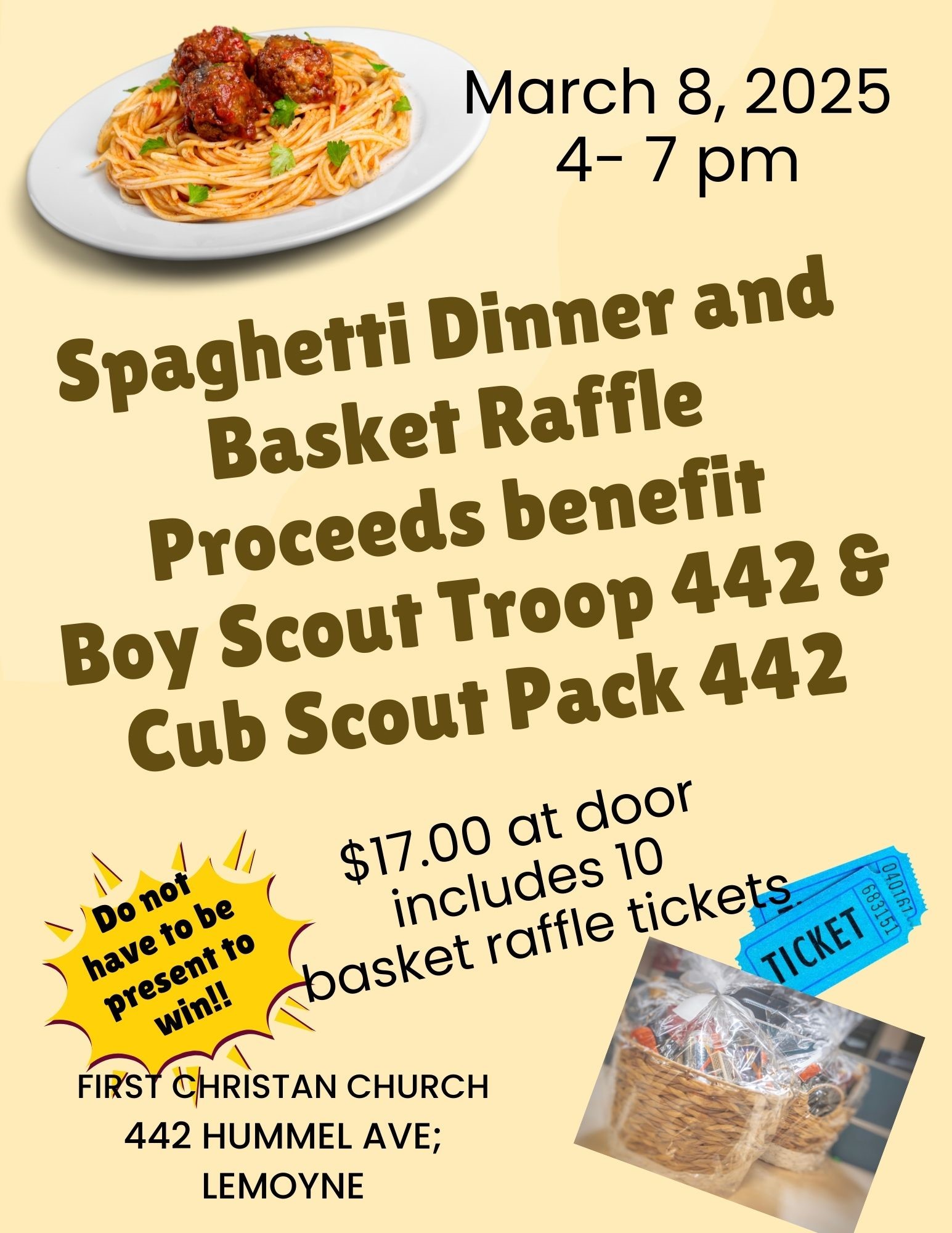 Scout dinner raffle (Real Estate Flyer) – 1